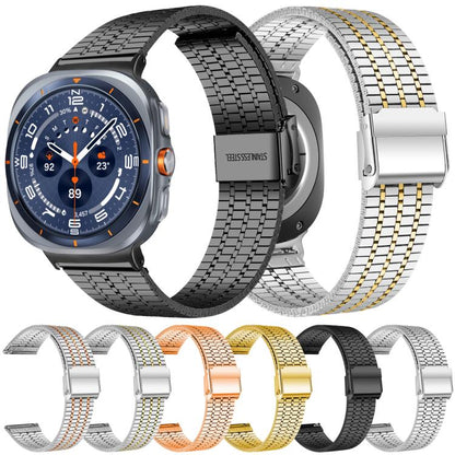 Bracelet de montre en acier inoxydable à sept perles xDfind, For Samsung Galaxy Watch Ultra / Ultra 2025, For Samsung Galaxy Watch8 / 8 Classic, For Samsung Galaxy Watch 7 / 6 / 5 / FE