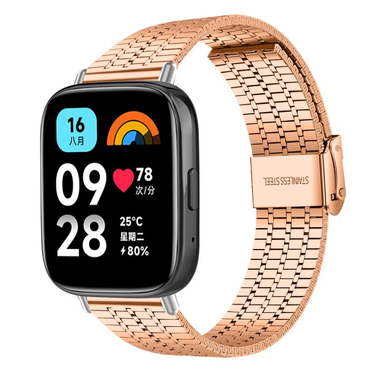 Bracelet de montre en acier inoxydable à sept perles xDfind, For Xiaomi Band 10 Pro/9 Pro/Redmi Watch 6/5/4, For Redmi Watch 3 Active / Watch 3 Lite, For Redmi Watch 3