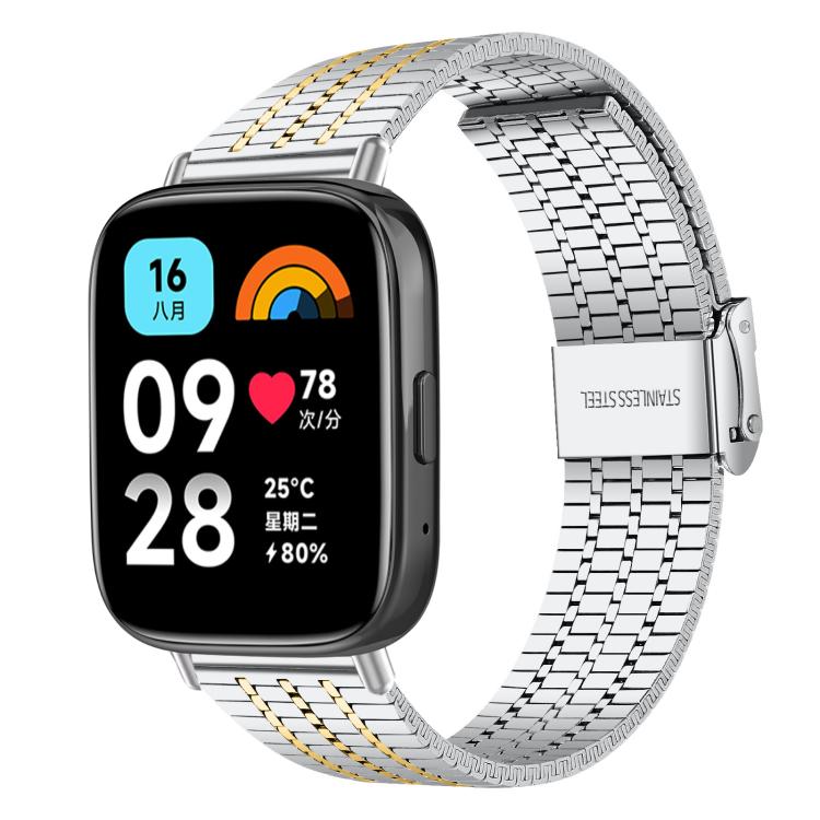 Bracelet de montre en acier inoxydable à sept perles xDfind, For Xiaomi Band 10 Pro/9 Pro/Redmi Watch 6/5/4, For Redmi Watch 3 Active / Watch 3 Lite, For Redmi Watch 3
