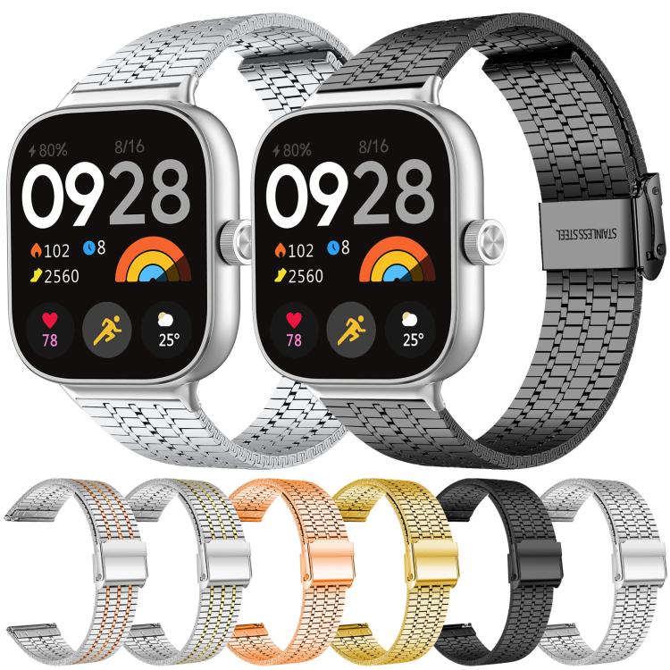 Bracelet de montre en acier inoxydable à sept perles xDfind, For Xiaomi Band 10 Pro/9 Pro/Redmi Watch 6/5/4, For Redmi Watch 3 Active / Watch 3 Lite, For Redmi Watch 3