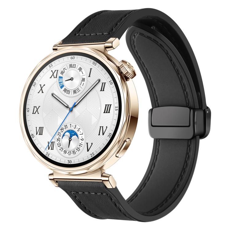 Bracelet de montre xDfind en silicone à motif Crazy Horse et boucle magnétique, 18mm, 20mm, 22mm