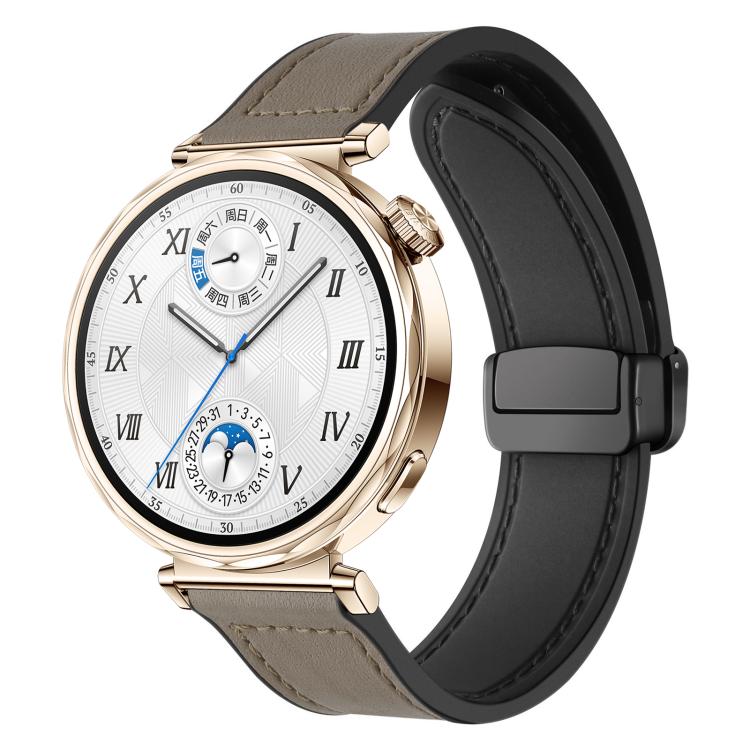Bracelet de montre xDfind en silicone à motif Crazy Horse et boucle magnétique, 18mm, 20mm, 22mm