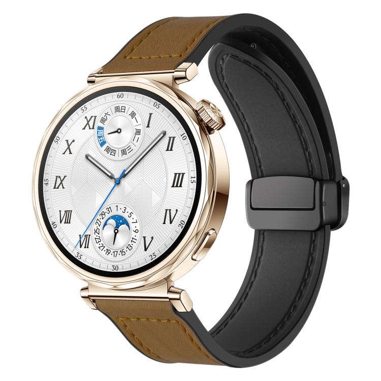 Bracelet de montre xDfind en silicone à motif Crazy Horse et boucle magnétique, 18mm, 20mm, 22mm