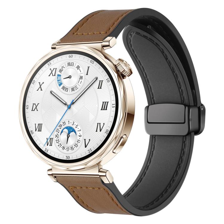 Bracelet de montre xDfind en silicone à motif Crazy Horse et boucle magnétique, 18mm, 20mm, 22mm