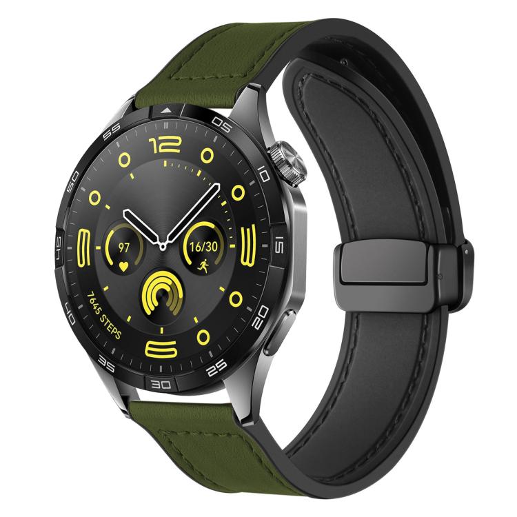 Bracelet de montre xDfind en silicone à motif Crazy Horse et boucle magnétique, 18mm, 20mm, 22mm