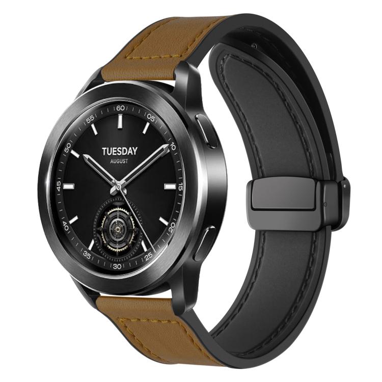 Bracelet de montre xDfind en silicone à motif Crazy Horse et boucle magnétique, 18mm, 20mm, 22mm