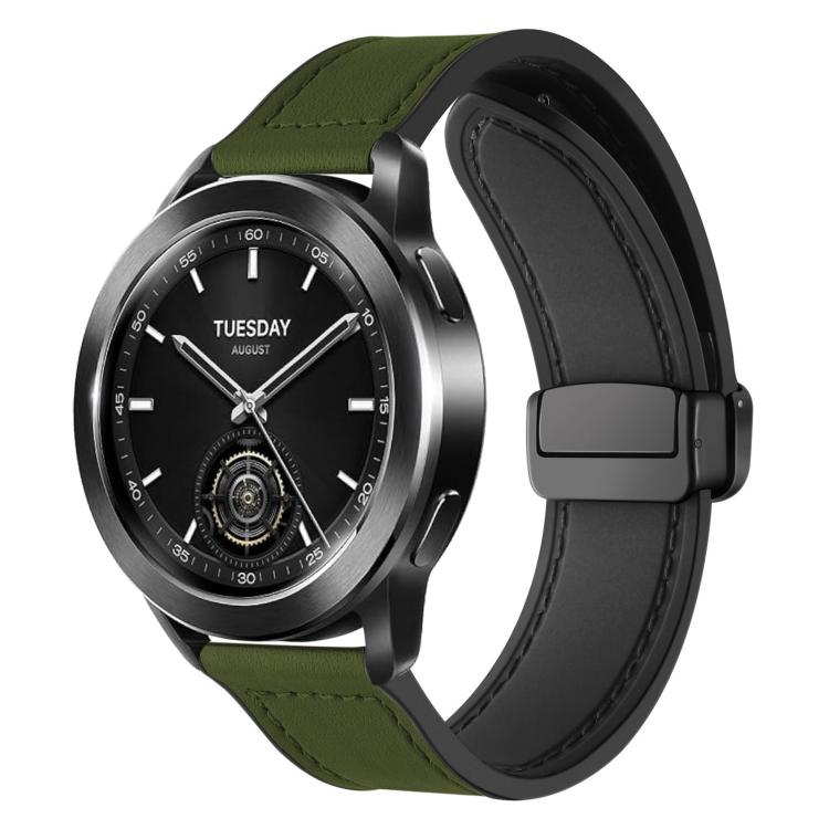 Bracelet de montre xDfind en silicone à motif Crazy Horse et boucle magnétique, 18mm, 20mm, 22mm