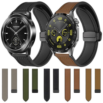 Bracelet de montre xDfind en silicone à motif Crazy Horse et boucle magnétique, 18mm, 20mm, 22mm