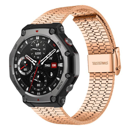 Bracelet de montre en acier inoxydable à sept perles xDfind, For Amazfit T-Rex 3