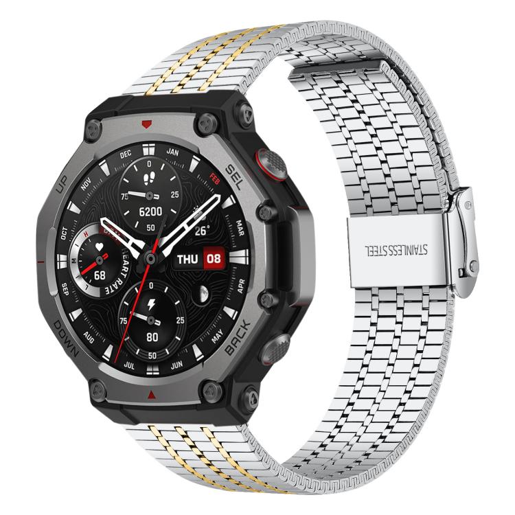 Bracelet de montre en acier inoxydable à sept perles xDfind, For Amazfit T-Rex 3