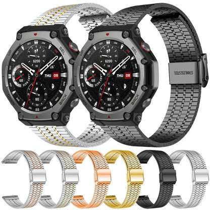Bracelet de montre en acier inoxydable à sept perles xDfind, For Amazfit T-Rex 3