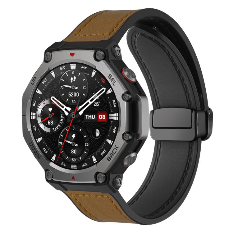Bracelet de montre xDfind en silicone à motif Crazy Horse et boucle magnétique, For Amazfit T-Rex 3