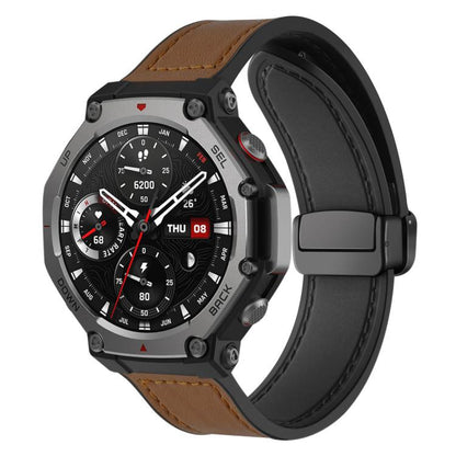 Bracelet de montre xDfind en silicone à motif Crazy Horse et boucle magnétique, For Amazfit T-Rex 3