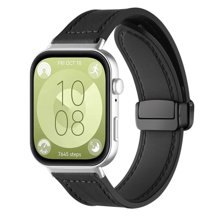Bracelet de montre xDfind en silicone à motif Crazy Horse et boucle magnétique, For Huawei Watch Fit4 Pro / Fit4 / Fit3, For Huawei Watch D2