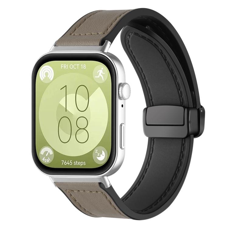 Bracelet de montre xDfind en silicone à motif Crazy Horse et boucle magnétique, For Huawei Watch Fit4 Pro / Fit4 / Fit3, For Huawei Watch D2