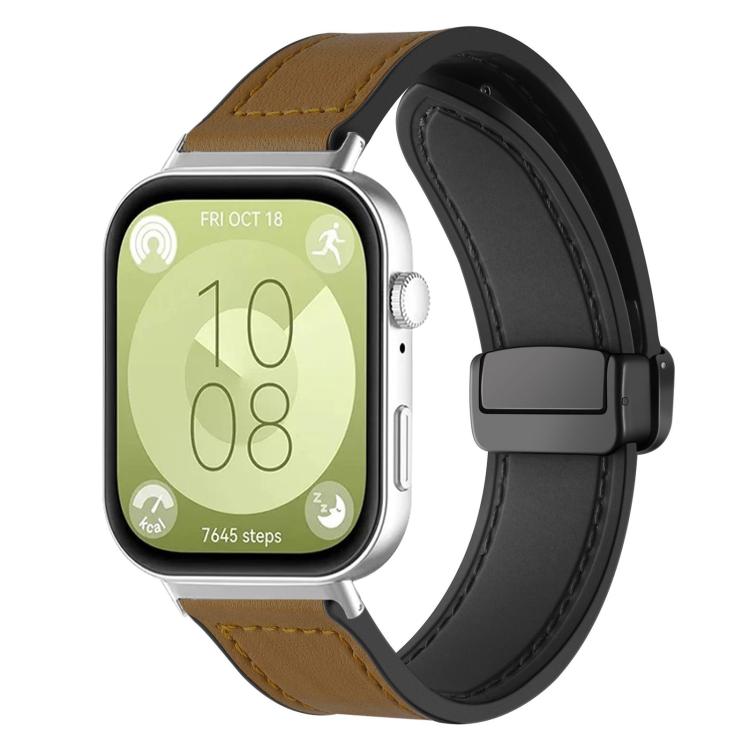 Bracelet de montre xDfind en silicone à motif Crazy Horse et boucle magnétique, For Huawei Watch Fit4 Pro / Fit4 / Fit3, For Huawei Watch D2