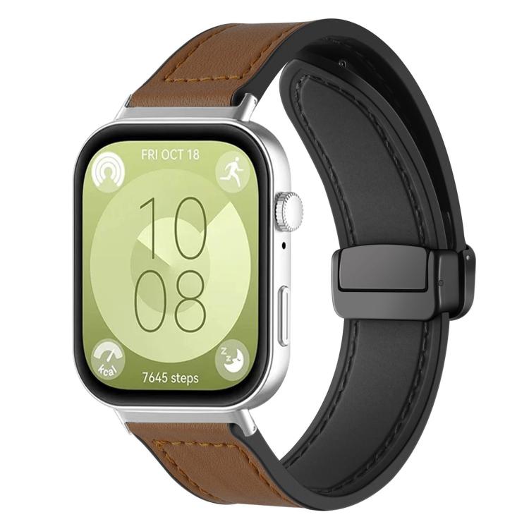 Bracelet de montre xDfind en silicone à motif Crazy Horse et boucle magnétique, For Huawei Watch Fit4 Pro / Fit4 / Fit3, For Huawei Watch D2
