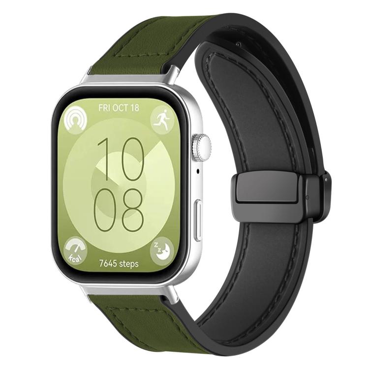 Bracelet de montre xDfind en silicone à motif Crazy Horse et boucle magnétique, For Huawei Watch Fit4 Pro / Fit4 / Fit3, For Huawei Watch D2