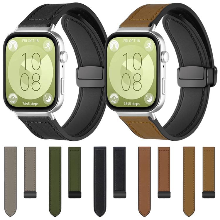 Bracelet de montre xDfind en silicone à motif Crazy Horse et boucle magnétique, For Huawei Watch Fit4 Pro / Fit4 / Fit3, For Huawei Watch D2