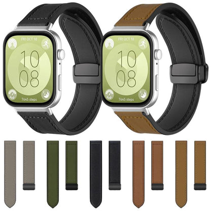 Bracelet de montre xDfind en silicone à motif Crazy Horse et boucle magnétique, For Huawei Watch Fit4 Pro / Fit4 / Fit3, For Huawei Watch D2