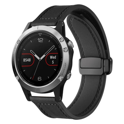 Bracelet de montre xDfind en silicone à motif Crazy Horse et boucle magnétique, For Garmin Fenix 8 / 7X / 6X / 5X 26mm, For Garmin Fenix 8 / 7 / 6 / 5 22mm