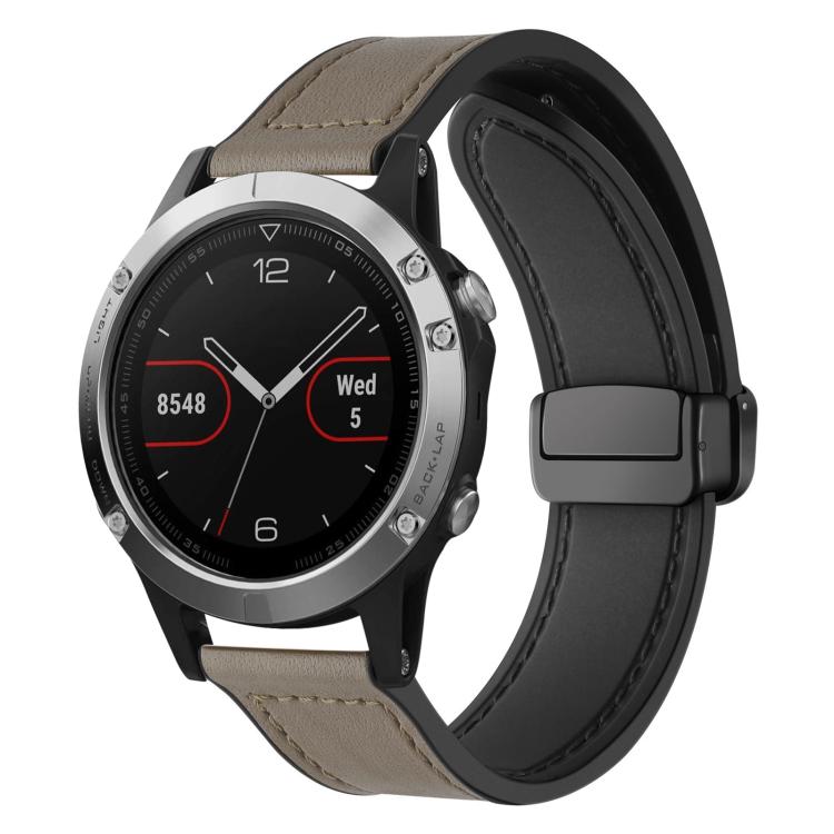Bracelet de montre xDfind en silicone à motif Crazy Horse et boucle magnétique, For Garmin Fenix 8 / 7X / 6X / 5X 26mm, For Garmin Fenix 8 / 7 / 6 / 5 22mm