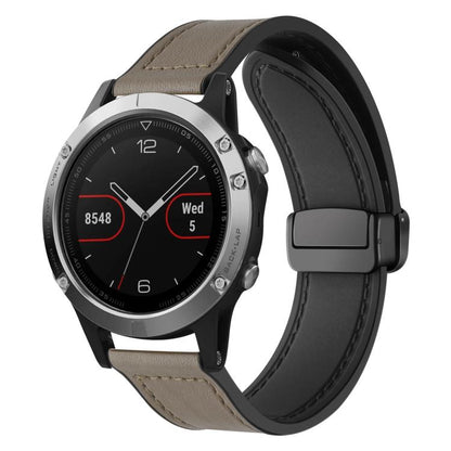 Bracelet de montre xDfind en silicone à motif Crazy Horse et boucle magnétique, For Garmin Fenix 8 / 7X / 6X / 5X 26mm, For Garmin Fenix 8 / 7 / 6 / 5 22mm