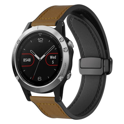 Bracelet de montre xDfind en silicone à motif Crazy Horse et boucle magnétique, For Garmin Fenix 8 / 7X / 6X / 5X 26mm, For Garmin Fenix 8 / 7 / 6 / 5 22mm