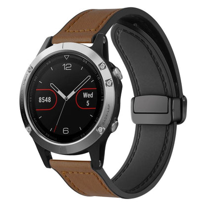 Bracelet de montre xDfind en silicone à motif Crazy Horse et boucle magnétique, For Garmin Fenix 8 / 7X / 6X / 5X 26mm, For Garmin Fenix 8 / 7 / 6 / 5 22mm