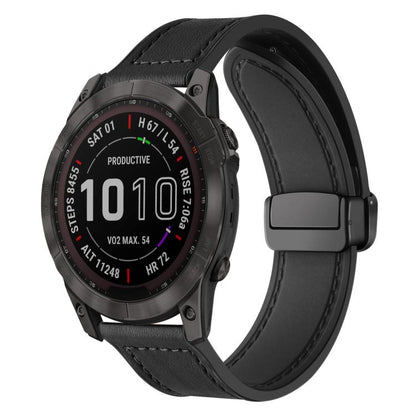 Bracelet de montre xDfind en silicone à motif Crazy Horse et boucle magnétique, For Garmin Fenix 8 / 7X / 6X / 5X 26mm, For Garmin Fenix 8 / 7 / 6 / 5 22mm
