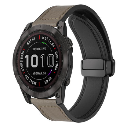 Bracelet de montre xDfind en silicone à motif Crazy Horse et boucle magnétique, For Garmin Fenix 8 / 7X / 6X / 5X 26mm, For Garmin Fenix 8 / 7 / 6 / 5 22mm