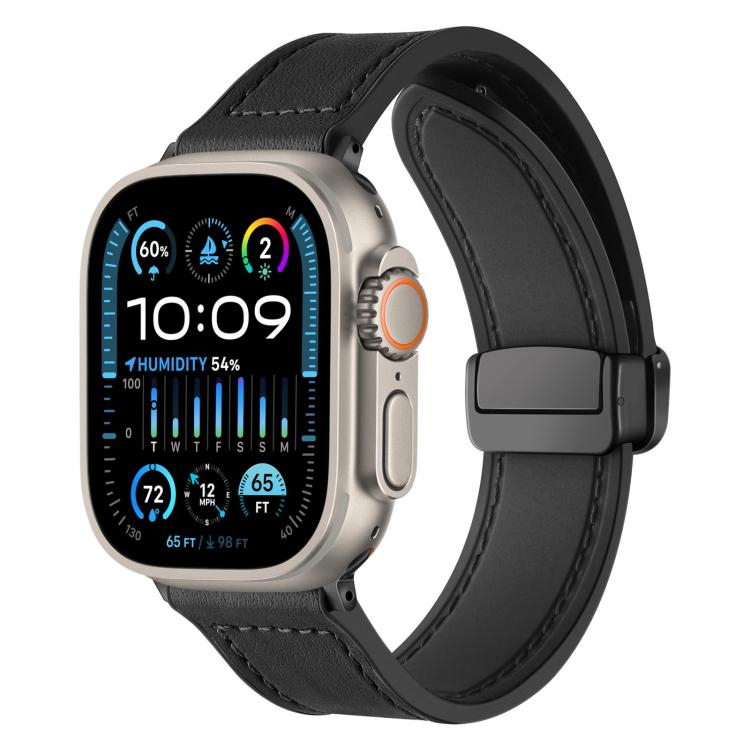 Bracelet de montre xDfind en silicone à motif Crazy Horse et boucle magnétique, For Apple Watch 42 / 44 / 45 / 46 / 49mm, For Apple Watch 38 / 40 / 41 / S10 42mm