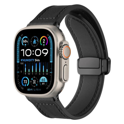 Bracelet de montre xDfind en silicone à motif Crazy Horse et boucle magnétique, For Apple Watch 42 / 44 / 45 / 46 / 49mm, For Apple Watch 38 / 40 / 41 / S10 42mm
