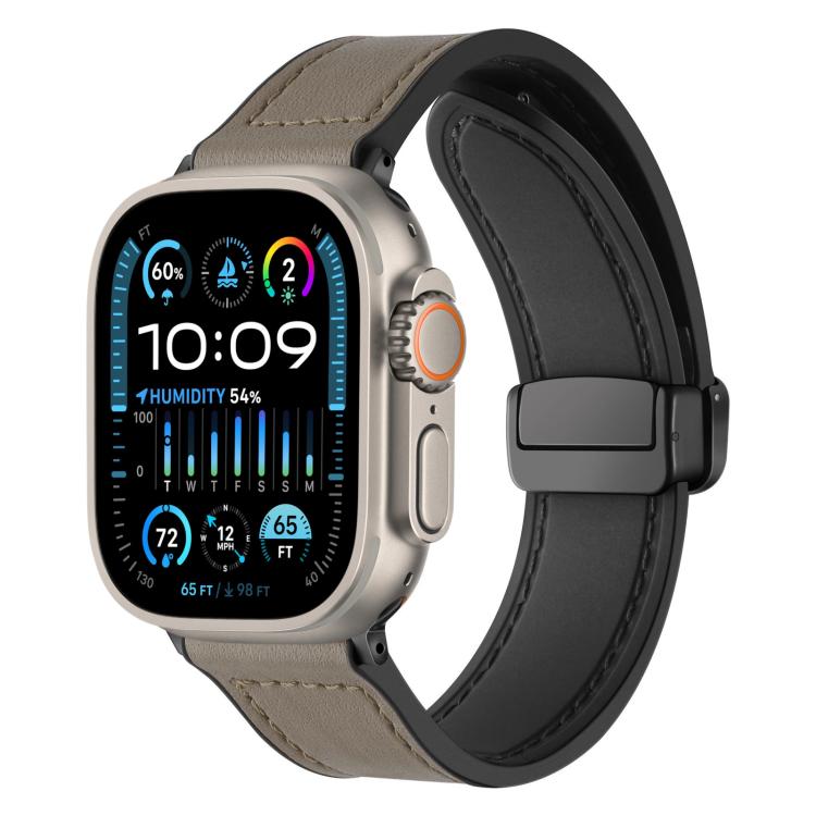 Bracelet de montre xDfind en silicone à motif Crazy Horse et boucle magnétique, For Apple Watch 42 / 44 / 45 / 46 / 49mm, For Apple Watch 38 / 40 / 41 / S10 42mm