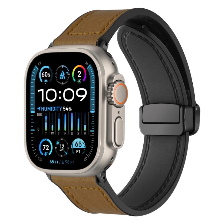 Bracelet de montre xDfind en silicone à motif Crazy Horse et boucle magnétique, For Apple Watch 42 / 44 / 45 / 46 / 49mm, For Apple Watch 38 / 40 / 41 / S10 42mm