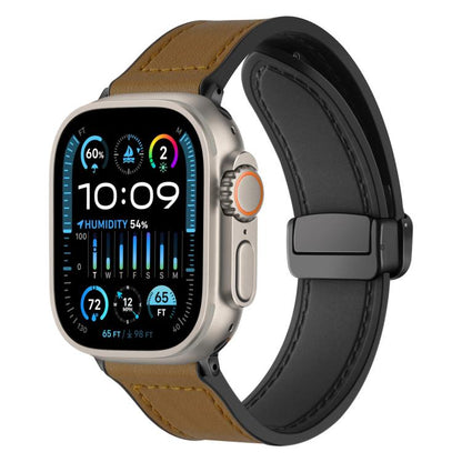 Bracelet de montre xDfind en silicone à motif Crazy Horse et boucle magnétique, For Apple Watch 42 / 44 / 45 / 46 / 49mm, For Apple Watch 38 / 40 / 41 / S10 42mm