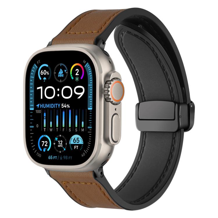 Bracelet de montre xDfind en silicone à motif Crazy Horse et boucle magnétique, For Apple Watch 42 / 44 / 45 / 46 / 49mm, For Apple Watch 38 / 40 / 41 / S10 42mm