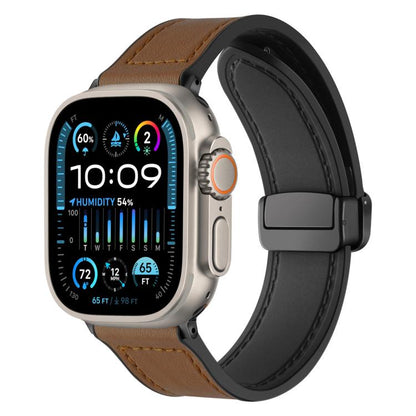Bracelet de montre xDfind en silicone à motif Crazy Horse et boucle magnétique, For Apple Watch 42 / 44 / 45 / 46 / 49mm, For Apple Watch 38 / 40 / 41 / S10 42mm
