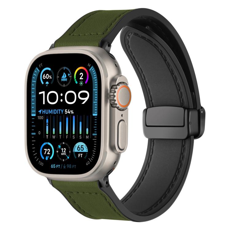 Bracelet de montre xDfind en silicone à motif Crazy Horse et boucle magnétique, For Apple Watch 42 / 44 / 45 / 46 / 49mm, For Apple Watch 38 / 40 / 41 / S10 42mm