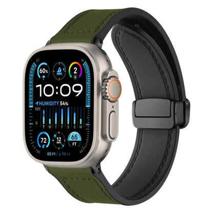 Bracelet de montre xDfind en silicone à motif Crazy Horse et boucle magnétique, For Apple Watch 42 / 44 / 45 / 46 / 49mm, For Apple Watch 38 / 40 / 41 / S10 42mm