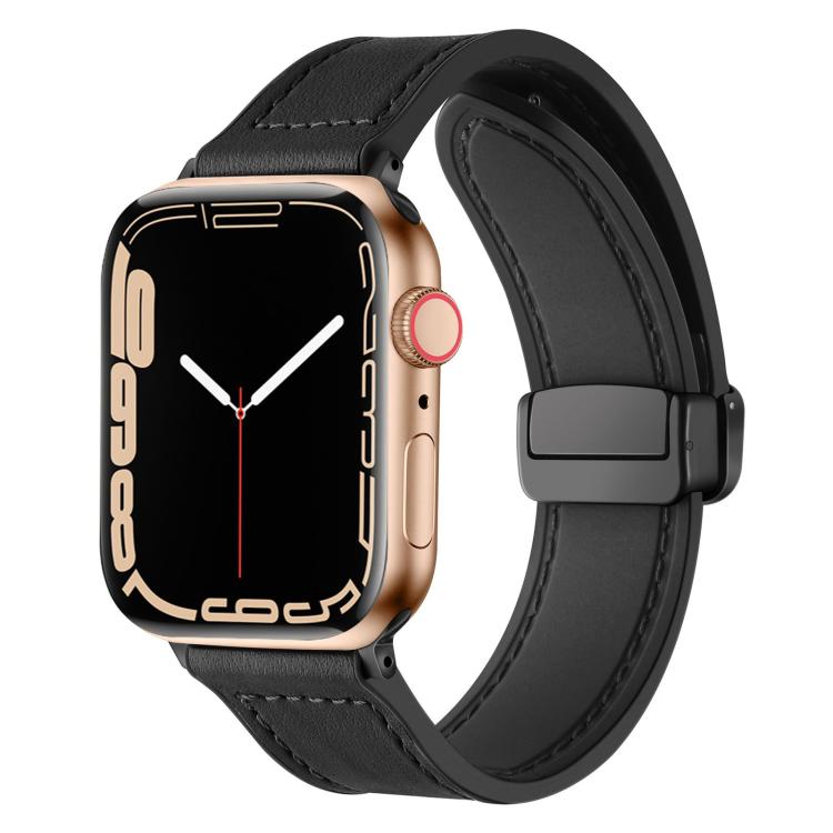 Bracelet de montre xDfind en silicone à motif Crazy Horse et boucle magnétique, For Apple Watch 42 / 44 / 45 / 46 / 49mm, For Apple Watch 38 / 40 / 41 / S10 42mm