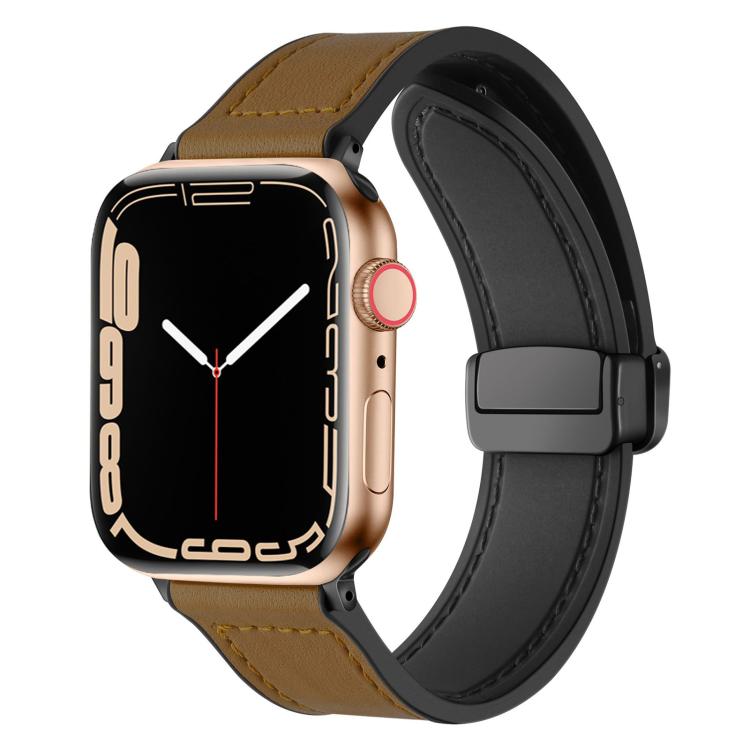 Bracelet de montre xDfind en silicone à motif Crazy Horse et boucle magnétique, For Apple Watch 42 / 44 / 45 / 46 / 49mm, For Apple Watch 38 / 40 / 41 / S10 42mm