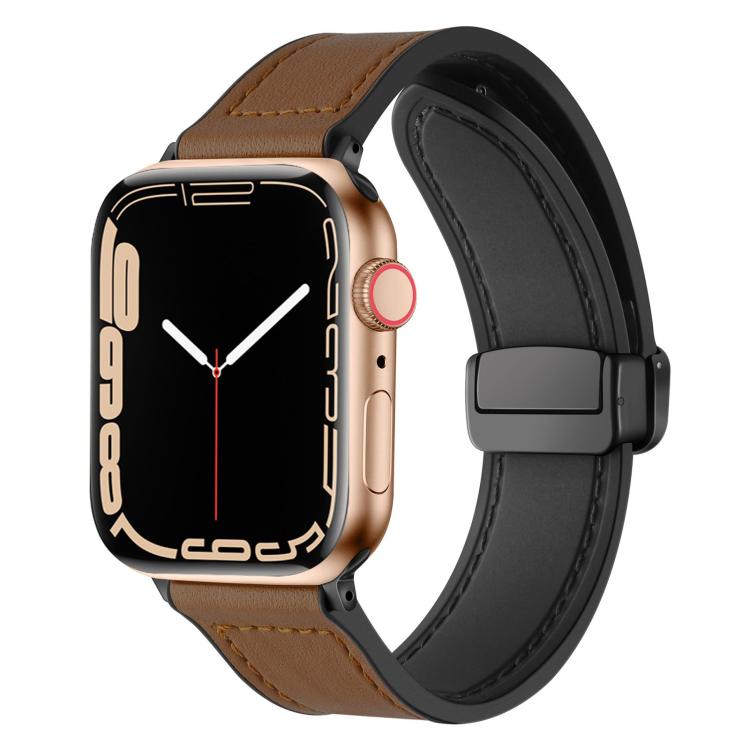 Bracelet de montre xDfind en silicone à motif Crazy Horse et boucle magnétique, For Apple Watch 42 / 44 / 45 / 46 / 49mm, For Apple Watch 38 / 40 / 41 / S10 42mm