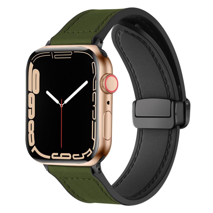 Bracelet de montre xDfind en silicone à motif Crazy Horse et boucle magnétique, For Apple Watch 42 / 44 / 45 / 46 / 49mm, For Apple Watch 38 / 40 / 41 / S10 42mm