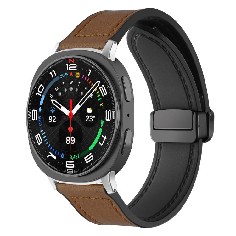 Bracelet de montre xDfind en silicone à motif Crazy Horse et boucle magnétique, For Samsung Galaxy Watch Ultra / Ultra 2025, For Samsung Galaxy Watch8 / 8 Classic