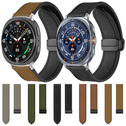 Bracelet de montre xDfind en silicone à motif Crazy Horse et boucle magnétique, For Samsung Galaxy Watch Ultra / Ultra 2025, For Samsung Galaxy Watch8 / 8 Classic