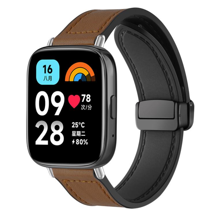 Bracelet de montre xDfind en silicone à motif Crazy Horse et boucle magnétique, For Xiaomi Band 10 Pro/9 Pro/Redmi Watch 6/5/4, For Redmi Watch 3 Active / Watch 3 Lite, For Redmi Watch 3