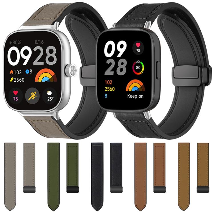 Bracelet de montre xDfind en silicone à motif Crazy Horse et boucle magnétique, For Xiaomi Band 10 Pro/9 Pro/Redmi Watch 6/5/4, For Redmi Watch 3 Active / Watch 3 Lite, For Redmi Watch 3