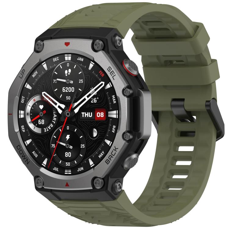 Bracelet de montre en silicone noir uni xDfind, For Amazfit T-Rex 3