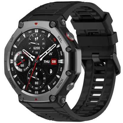 Bracelet de montre en silicone noir uni xDfind, For Amazfit T-Rex 3